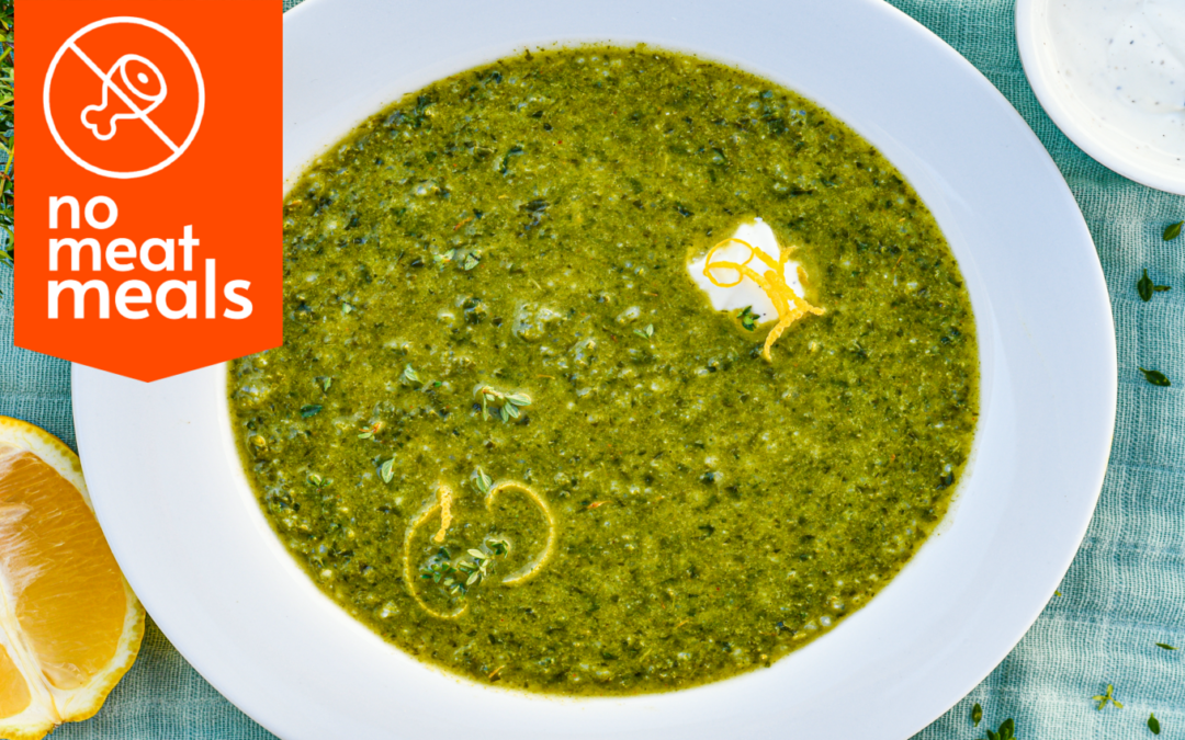 Green Soup with Lemon Thyme Cream